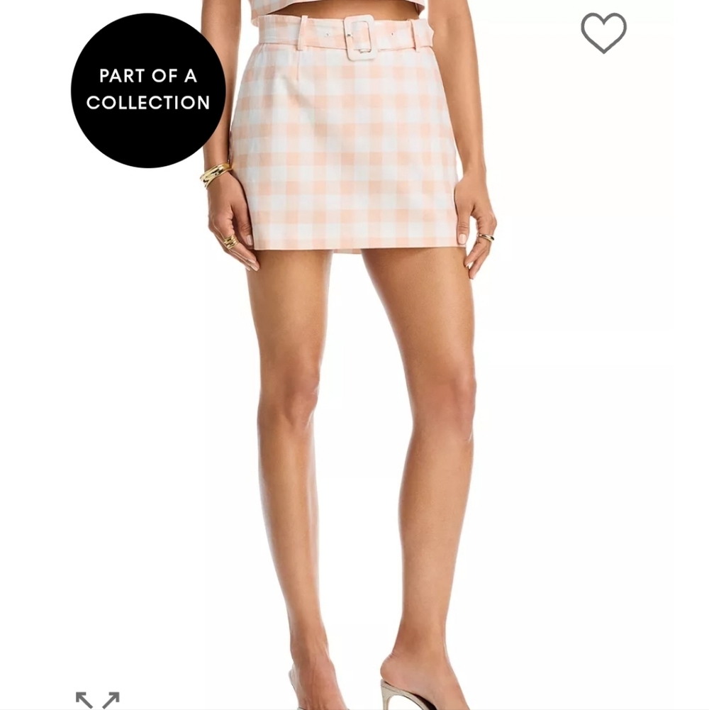 FRENCH CONNECTION Aspen Gingham Belted Skirt 2 New With Tags